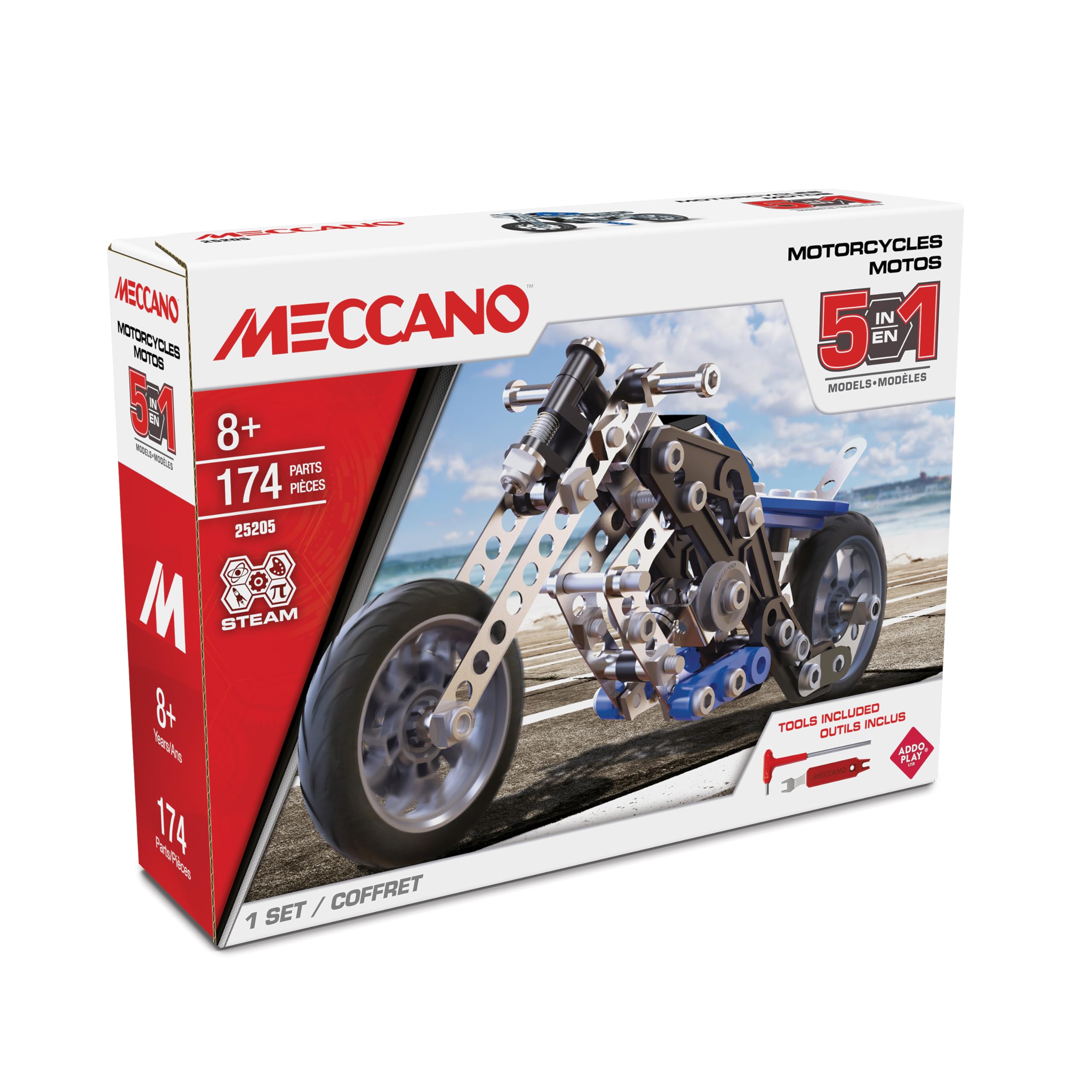 MECCANO 5-in-1 Motorcycles Construction Set For Children From 8
